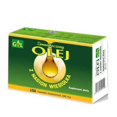 Miniaturka artykułu - Zimnotłoczony olej z wiesiołka 500mg GAL - 150 kapsułek