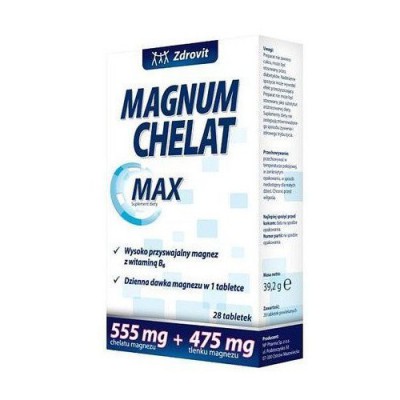 Miniaturka artykułu - Zdrovit Magnum Chelat Max - 28 tabletek (5501)