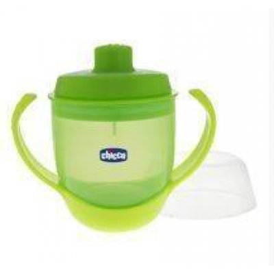Miniaturka artykułu - CHICCO Kubek niekapek Soft 12m+ zielony - 1 sztuka