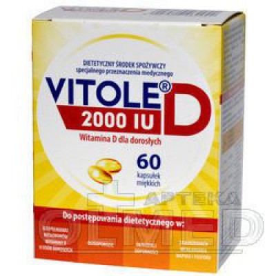 Miniaturka artykułu - Vitole D 2000 IU - 60 kapsułek