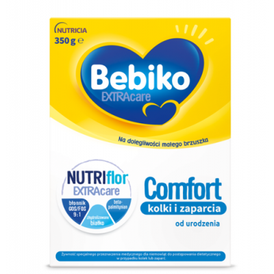 Miniaturka artykułu - Bebiko Extra Care Comfort 1 Mleko specjalistyczne przeciw kolkom i zaparciom od urodzenia, 350g