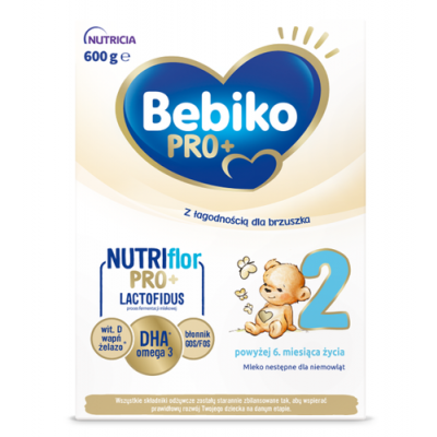 Miniaturka artykułu - Bebiko Pro+ 2 mleko następne częściowo fermentowane powyżej 6. miesiąca życia, 600g