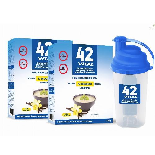 Miniaturka artykułu - 42Vital Dieta niskokaloryczna 2 x 510g + Shaker