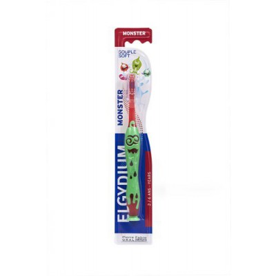 Miniaturka artykułu - ELGYDIUM KIDS MONSTER Szczoteczka do zęb&oacute;w dla dzieci w wieku 2-6 lat - 1 sztuka 