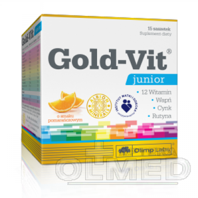Miniaturka artykułu - Olimp Gold-Vit Junior smak pomarańczowy - 15 saszetek
