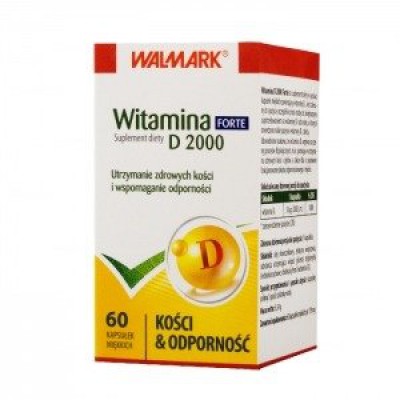 Miniaturka artykułu - Witamina D 2000 Forte Walmark, 60 kapsułek
