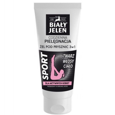 Miniaturka artykułu - BIAŁY JELEŃ Żel pod prysznic dla aktywnych kobiet 3w1 - 200 ml