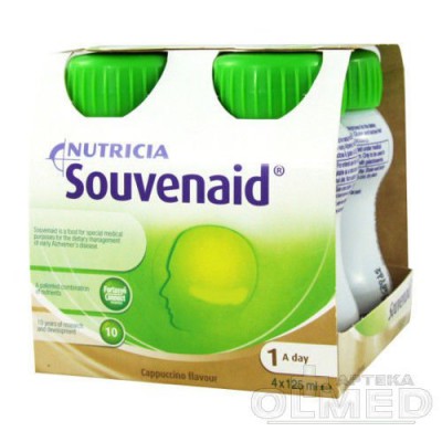 Miniaturka artykułu - Souvenaid o smaku cappuccino płyn - 4 x 125 ml