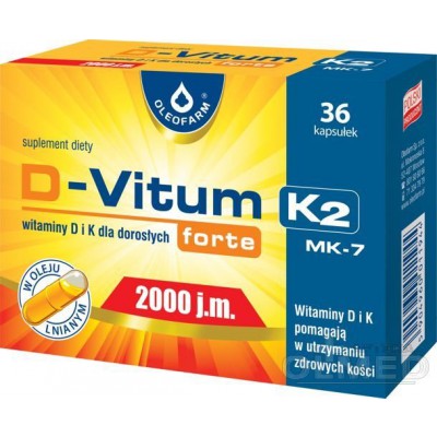 Miniaturka artykułu - D-Vitum forte 2000 j.m. K2 - 36 kapsułek 