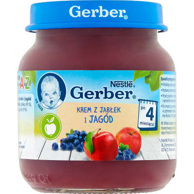 Miniaturka artykułu - Gerber deserek Krem z jabłek i jag&oacute;d po 4 miesiącu 125 g