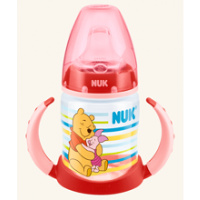 Miniaturka artykułu - NUK Butelka FIRST CHOICE Kubuś Puchatek 6-18m czerwona (10.743.348) - 150 ml (26738)