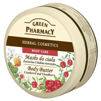 Miniaturka artykułu - GREEN PHARMACY Masło do ciała Żurawina i malina moroszka - 200 ml