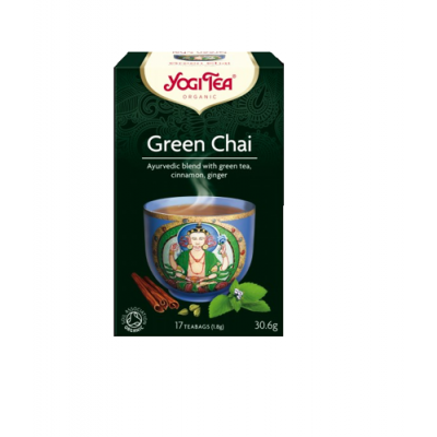 Miniaturka artykułu - YOGI TEA Green chai Zielony czaj, 17 saszetek (27243)