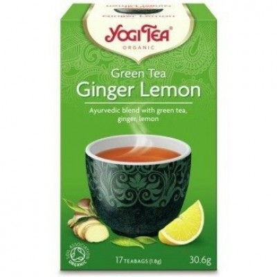 Miniaturka artykułu - YOGI TEA Green tea ginger lemon Zielona imbirowo-cytrynowa, 17 saszetek