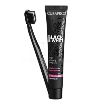 Miniaturka artykułu - CURAPROX BLACK IS WHITE Szczoteczka + Pasta (90 ml) - ZESTAW