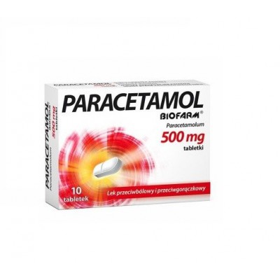 Miniaturka artykułu - Paracetamol BIOFARM 500mg - 10 tabletek 