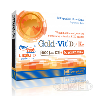 Miniaturka artykułu - Olimp Gold-Vit D3+K2 - 30 kapsułek twist-off