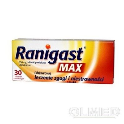 Miniaturka artykułu - Ranigast MAX 0,15 g- 30 tabl. powl.