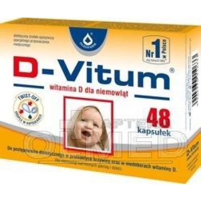 Miniaturka artykułu - D-Vitum witamina D dla niemowląt - 48 kapsułek