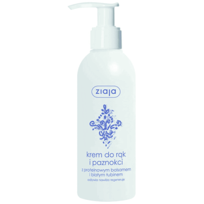 Miniaturka artykułu - ZIAJA Krem do rąk i paznokci z proteinowym balsamem i białym łubinem, 200 ml