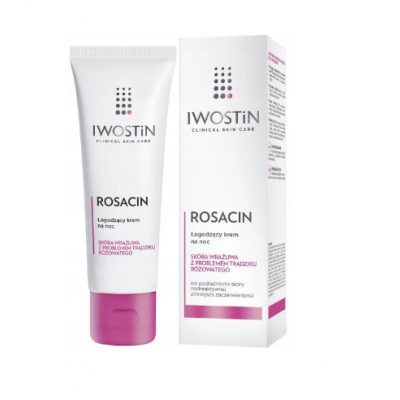 Miniaturka artykułu - Iwostin Rosacin Łagodzący krem na noc, 40 ml