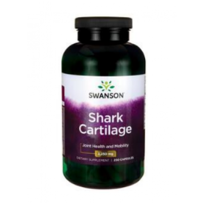 Miniaturka artykułu - SWANSON Shark cartilage Chrząstka rekina 750mg - 250 kapsułek (29284)
