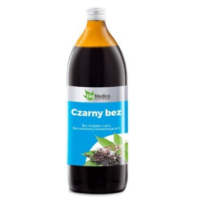 Miniaturka artykułu - Czarny Bez Sok 100%  EkaMedica - 1 litr