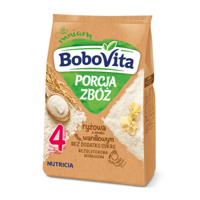 Miniaturka artykułu - BoboVita Porcja zb&oacute;ż Kaszka ryżowa o smaku waniliowym - 170 g (29510)