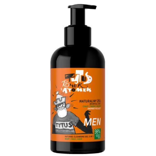 Miniaturka artykułu - 4ORGANIC Men Energetyzujący żel do mycia 3w1 TYTUS ROMEK I A&rsquo;TOMEK, 200ml ZEPSUTA POMPKA