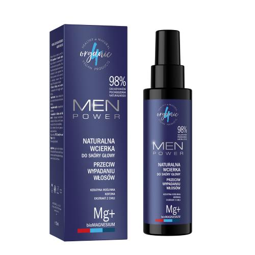 Miniaturka artykułu - 4ORGANIC Men Power Naturalna wcierka do sk&oacute;ry głowy przeciw wypadaniu włos&oacute;w, 100ml