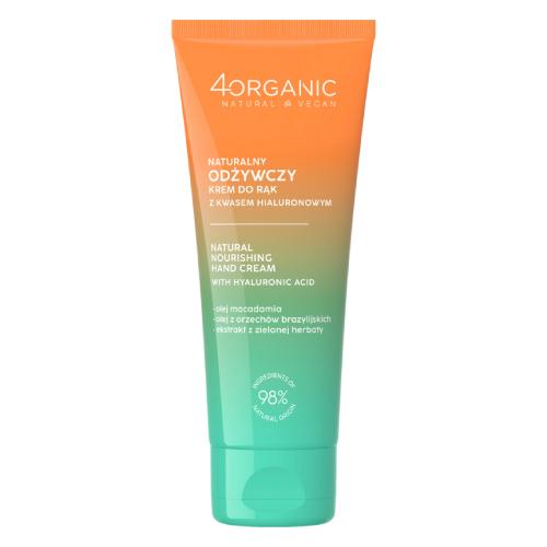 Miniaturka artykułu - 4Organic Naturalny odżywczy krem do rąk z kwasem hialuronowym, 75 ml