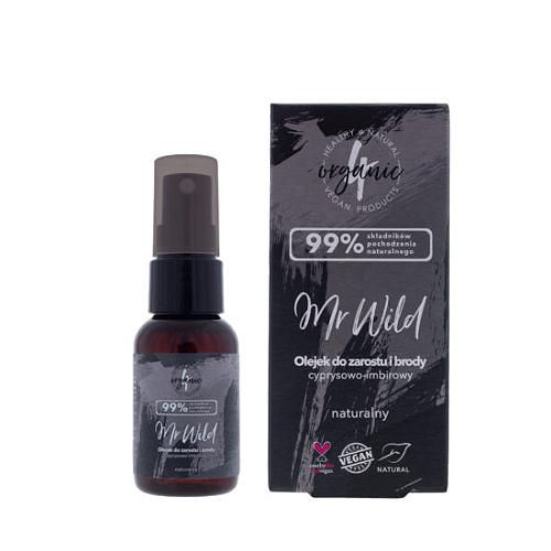 Miniaturka artykułu - 4ORGANIC Olejek do zarostu i brody MR WILD CYPRYSOWO-IMBIROWY, 30ml