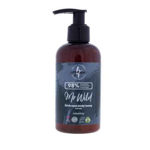 Miniaturka artykułu - 4ORGANIC Żel do mycia brody i twarzy MR WILD KAWOWY, 200ml