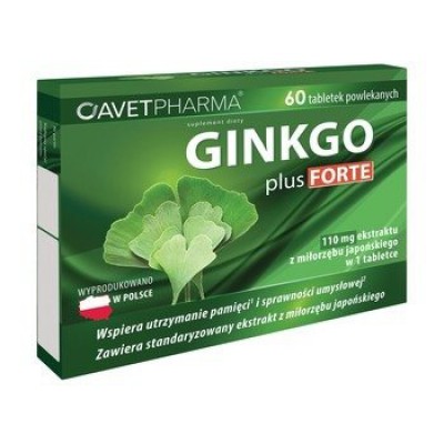 Miniaturka artykułu - Ginkgo Plus Forte - 60 tabletek 