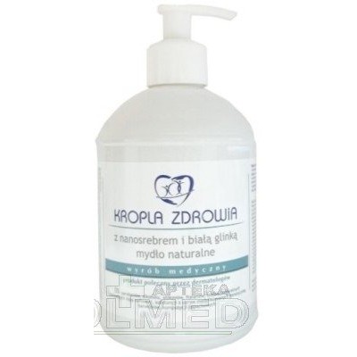 Miniaturka artykułu - KROPLA ZDROWIA Mydło naturalne w płynie z nanosrebrem i białą glinką - 500 ml