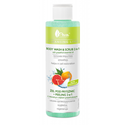 Miniaturka artykułu - AVA Żel pod prysznic z peelingiem 2w1 grapefruit - 200 ml 