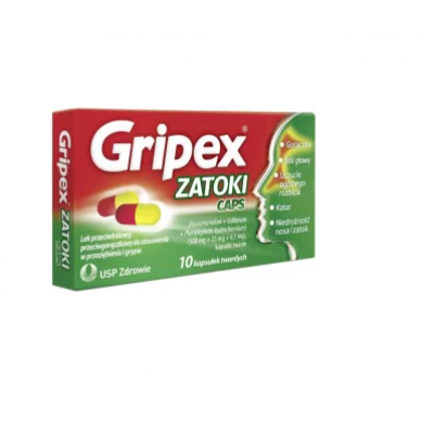 Miniaturka artykułu - Gripex Zatoki Caps, 10 kapsułek 