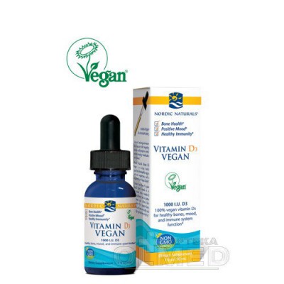 Miniaturka artykułu - NORDIC NATURALS Vitamin D3 Vegan płyn - 30 ml 