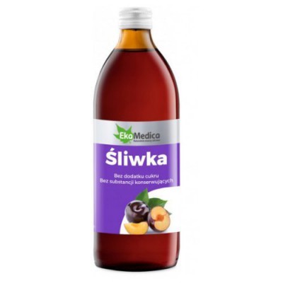 Miniaturka artykułu - Śliwka 100% Sok EkaMedica - 500 ml (30509)