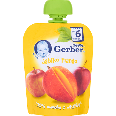 Miniaturka artykułu - Gerber Deserek Jabłko mango po 6 miesiącu 90 g