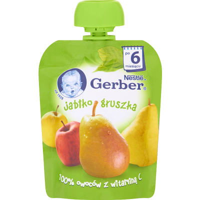 Miniaturka artykułu - Gerber Deserek Jabłko gruszka po 6 miesiącu 90 g