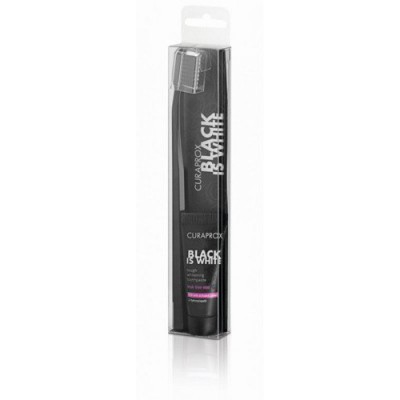 Miniaturka artykułu - CURAPROX Black is White Szczoteczka CS 5460 + pasta Black is White - 8 ml (31293)