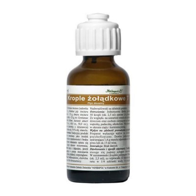 Miniaturka artykułu - Herbapol Krople żołądkowe T, 35ml (31594)