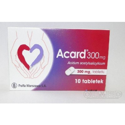 Miniaturka artykułu - Acard 300 mg tabl. 0,3 g - 10 tabletek
