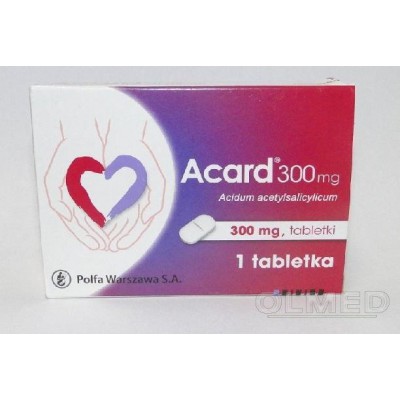 Miniaturka artykułu - Acard 300 mg tabl. 0,3 g - 1 tabletka
