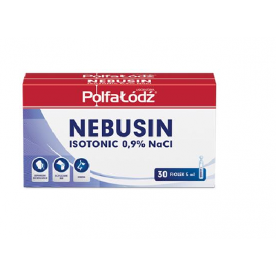 Miniaturka artykułu - NEBUSIN ISOTONIC Izotoniczny roztw&oacute;r NaCl 0,9%  Polfa Ł&oacute;dź - 30 ampułek x 5ml