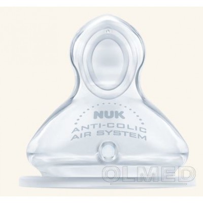 Miniaturka artykułu - NUK FIRST CHOICE+ Smoczek na butelkę lateks rozmiar 1 M (0-18msc) - 1 sztuka
