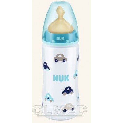 Miniaturka artykułu - NUK FIRST CHOICE+ Butelka ze smoczkiem Turkus - 300 ml