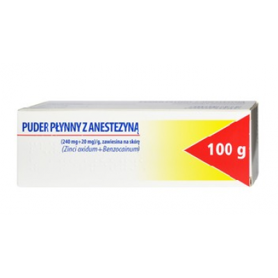 Miniaturka artykułu - Puder płynny z anestezyną o działaniu przeciwświądowym na skórę, 100g