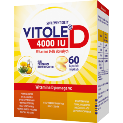 Miniaturka artykułu - Vitole D 4000 IU - 60 kaps.